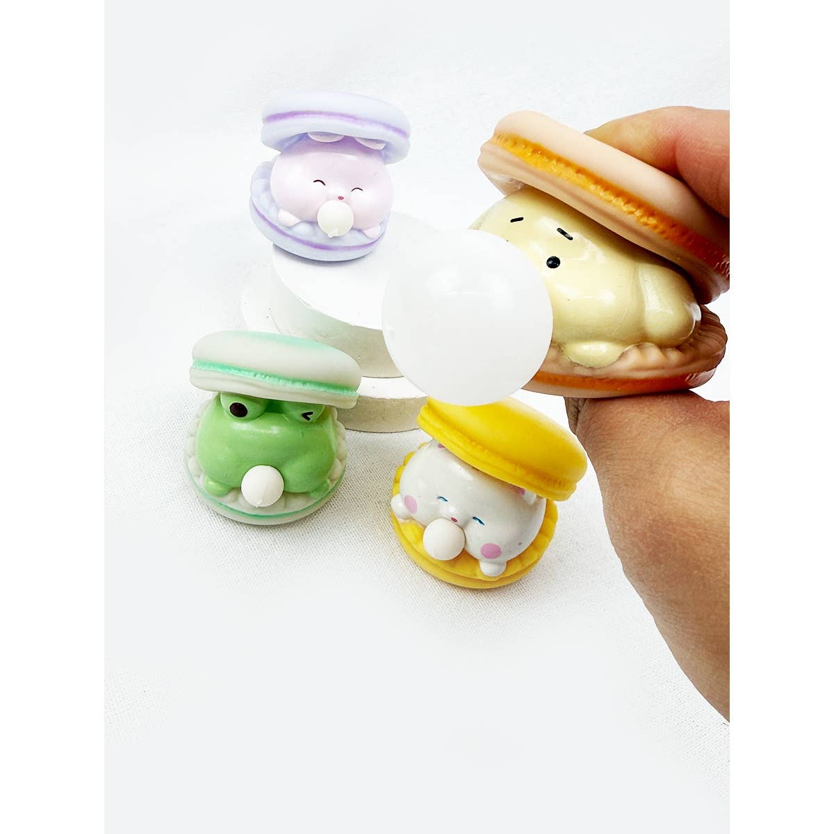 Macaroon Squeeze Animals Spit Bubble Toy