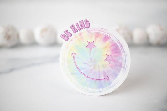 Be Kind Smile White Sticker, 3x3