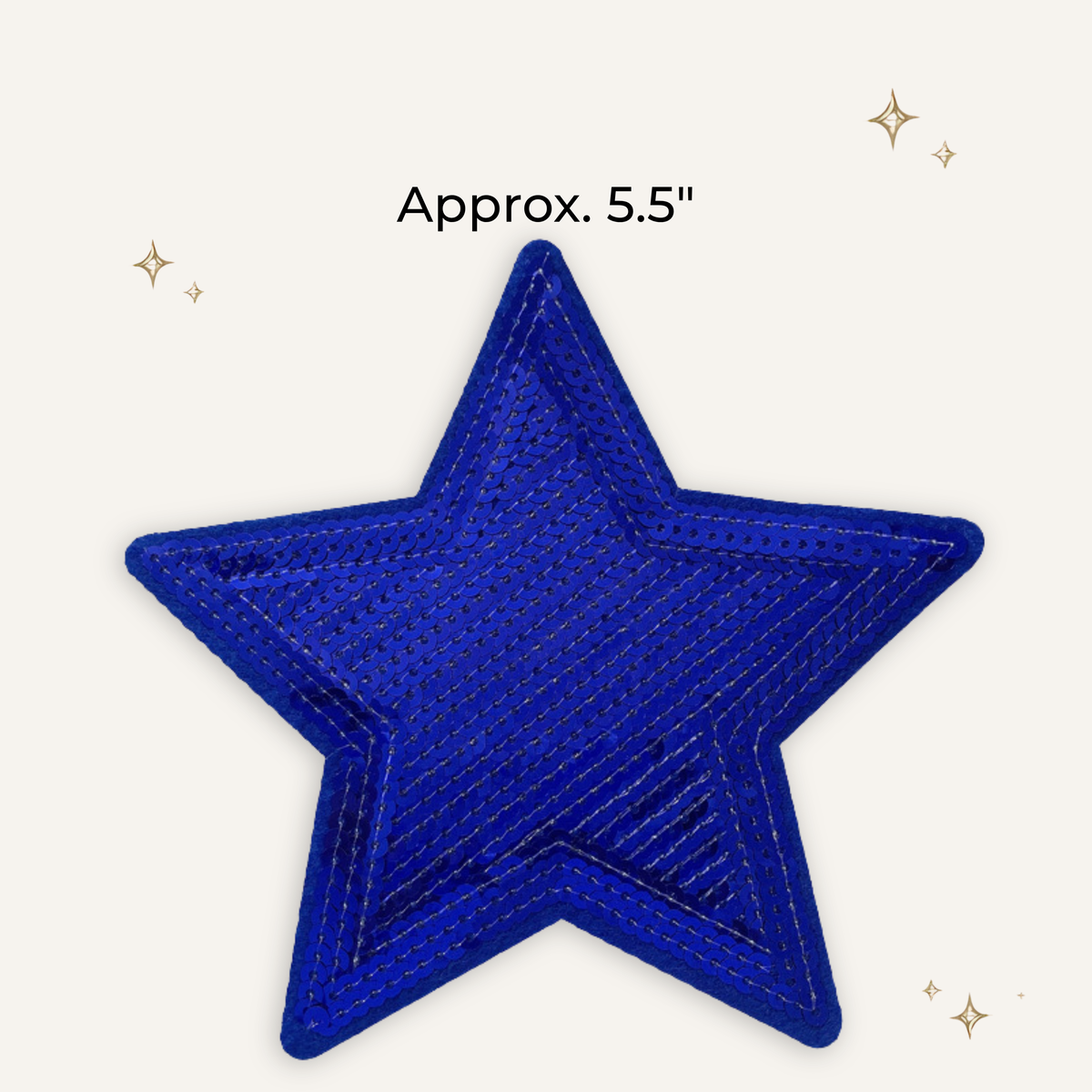 Blue Sequin Star Embroidered Patch