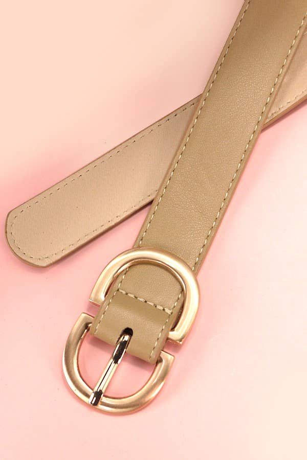 DOUBLE D BUCKLE FAUX LEATHER BELT