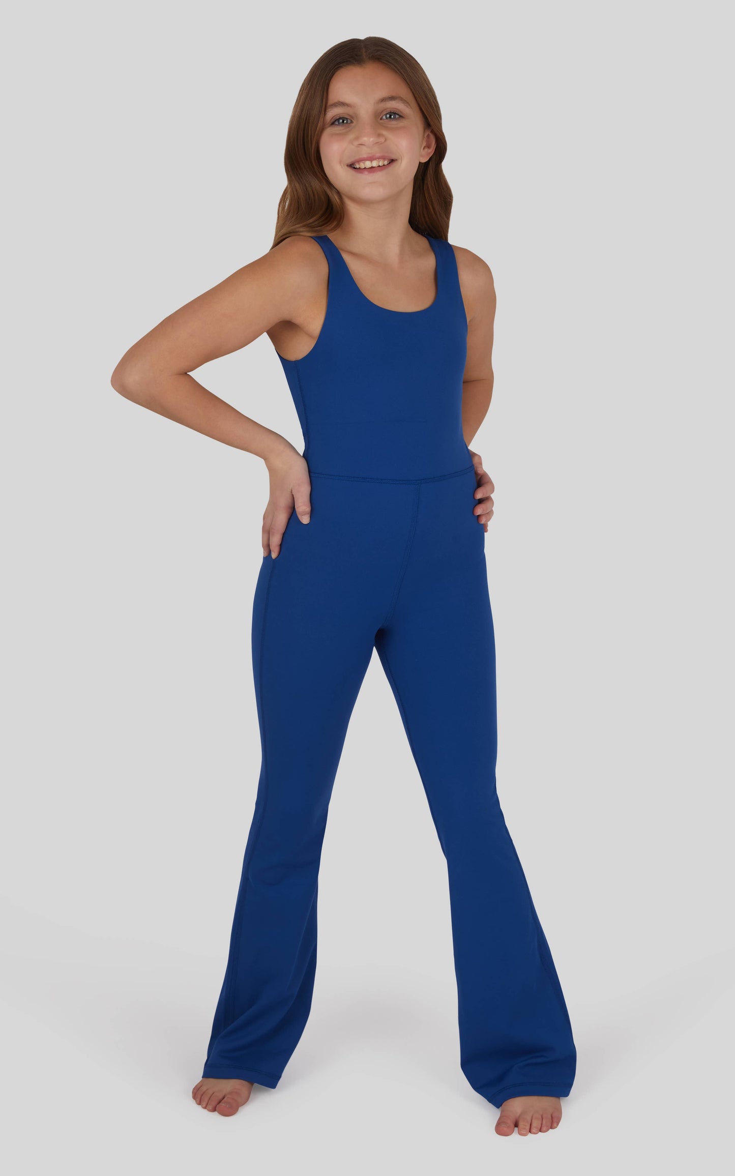 Girls Lux Core Flared Leg Romper Jumpsuit