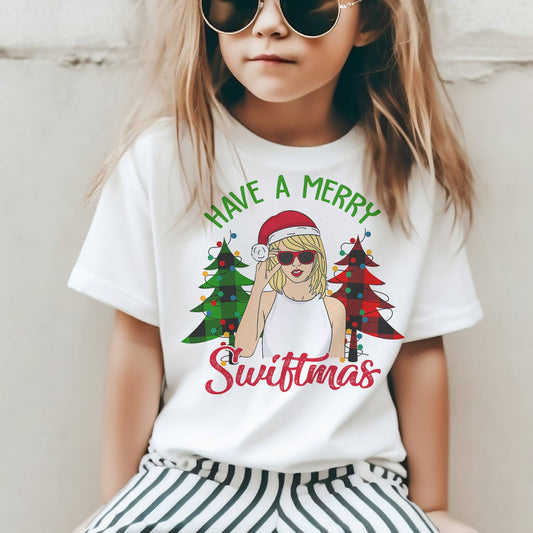 Kids Taylor Swift Tee Youth Merry Swiftmas Taylor Tshirt