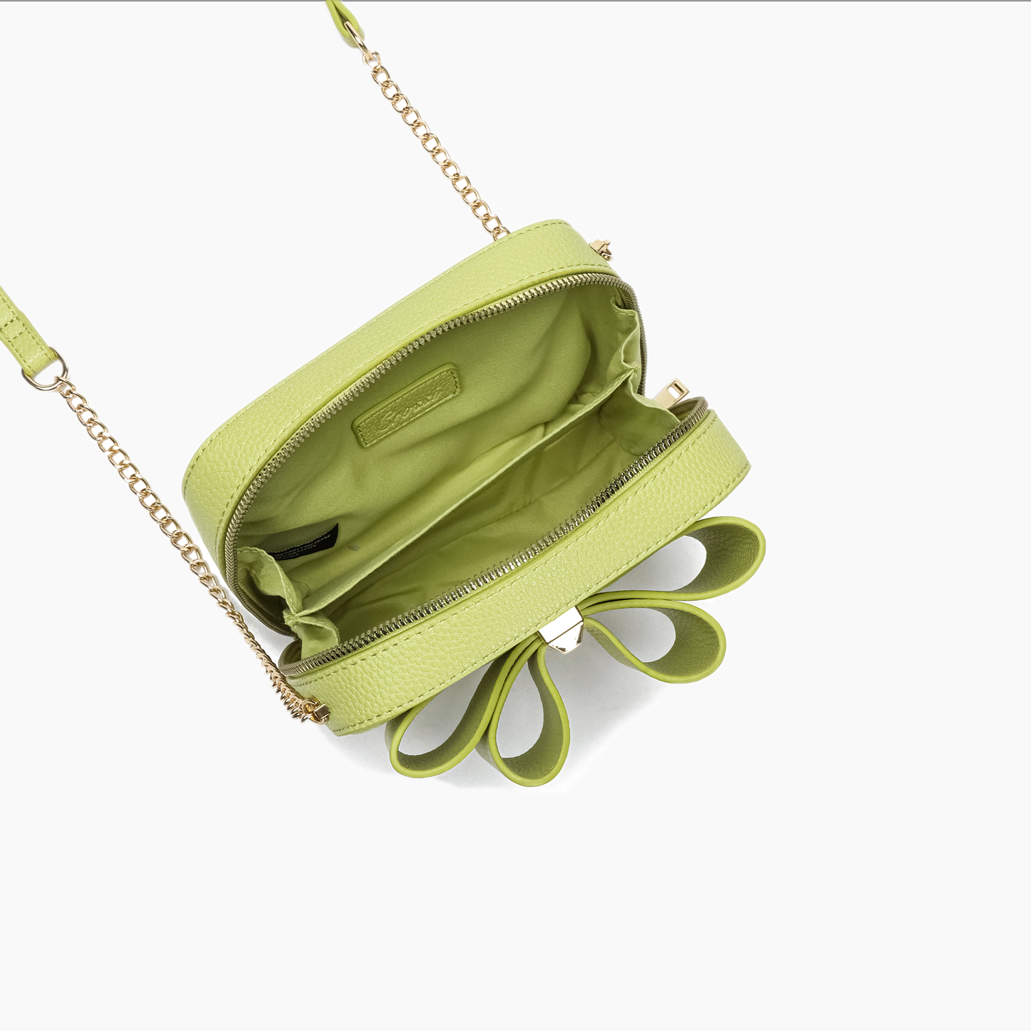 Women's Vegan Leather Long Strap Chloe Bow Mini Crossbody