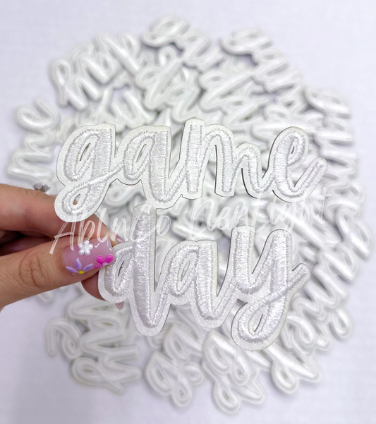 White sticker adhesive game day patch