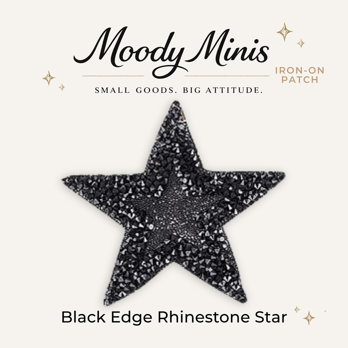 Black Star Rhinestone Patch