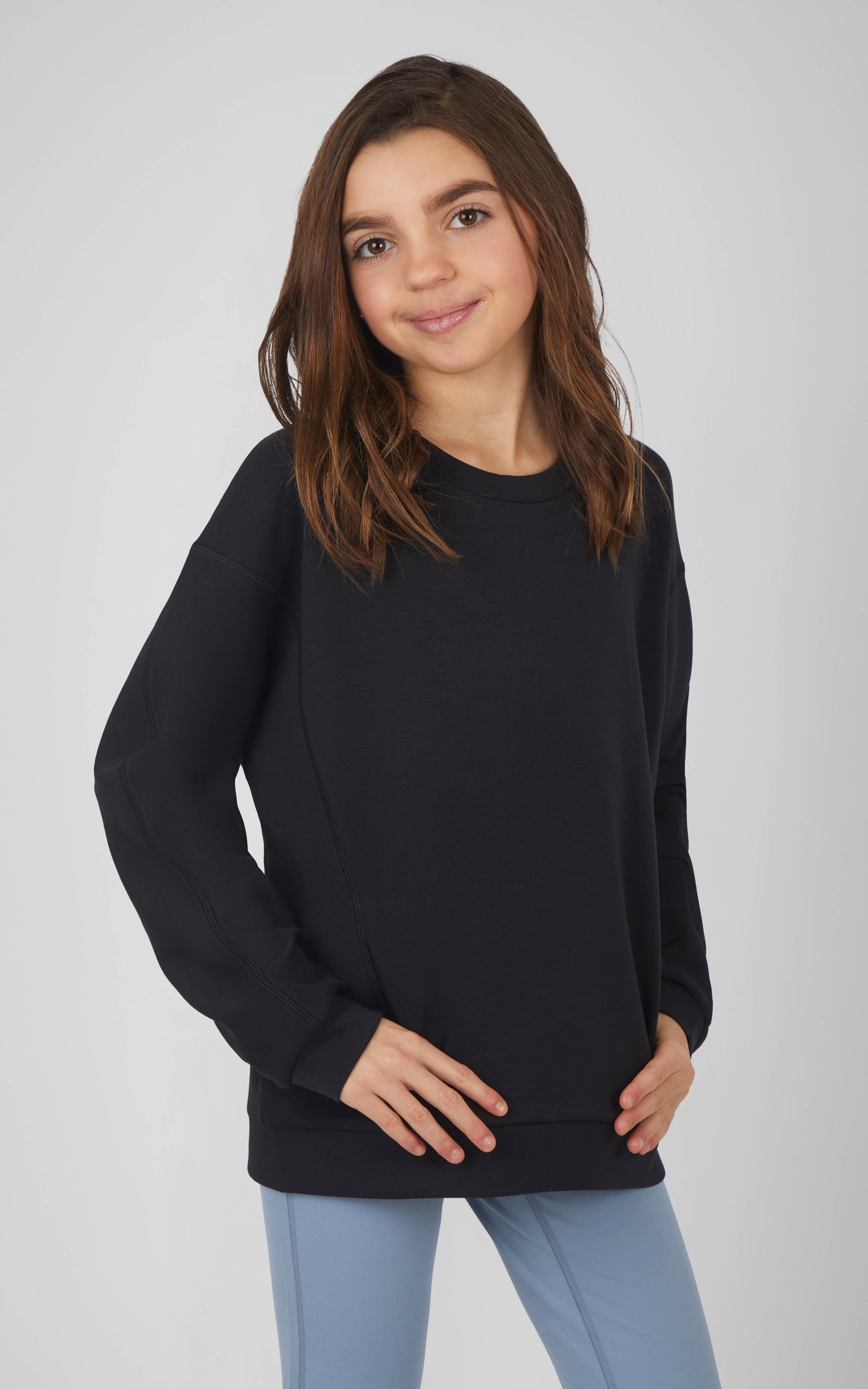 Girls Soft Scuba Zuri Crew Neck Sweatshirt