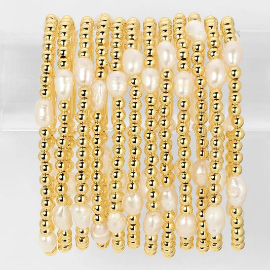 Medium Gold/Pearl Bracelet