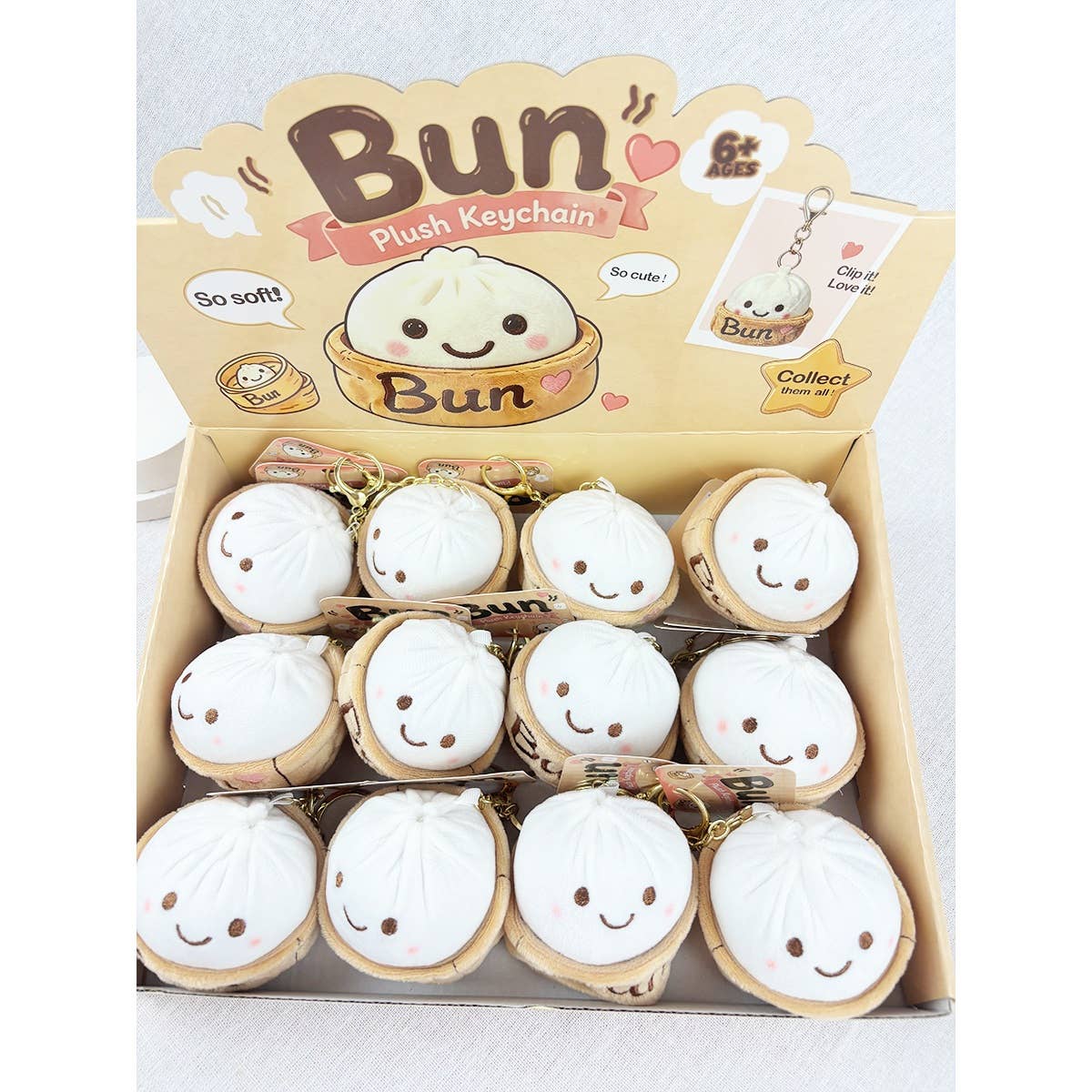 Viral Bao Bun with Steamer Plush Keychain
