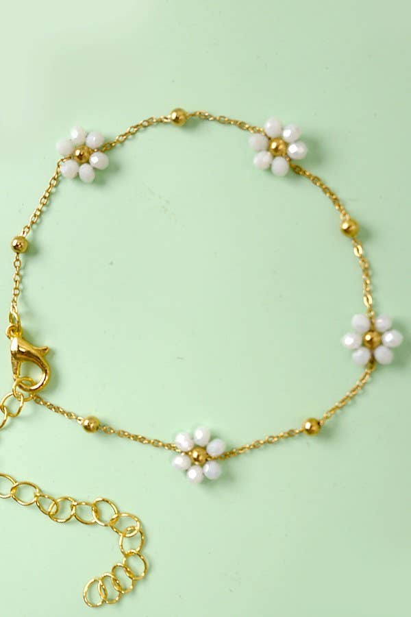 BEADED FLOWER CHARM BRACELETS