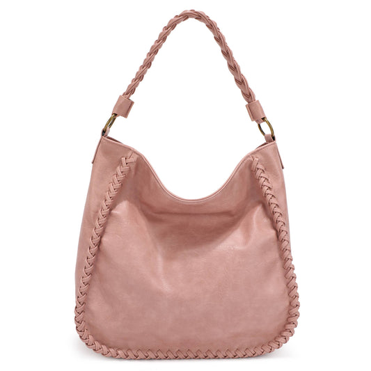 DEANA HOBO WHIPSTITCH WITH BRAIDED HANDLE