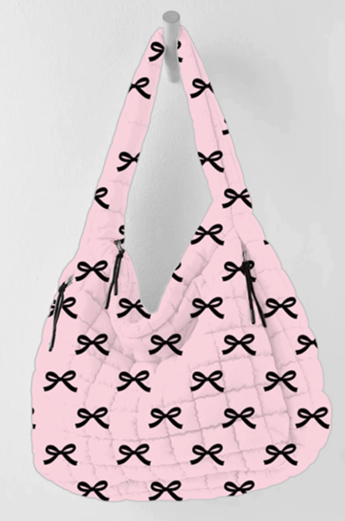 Pink Mini Coquette Bows All Over Oversized Puffer Tote Bag