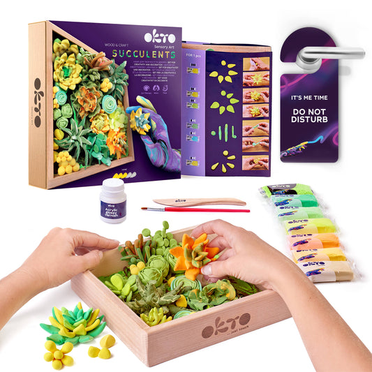 OKTO DIY Wood & Craft Flower Clay Kits