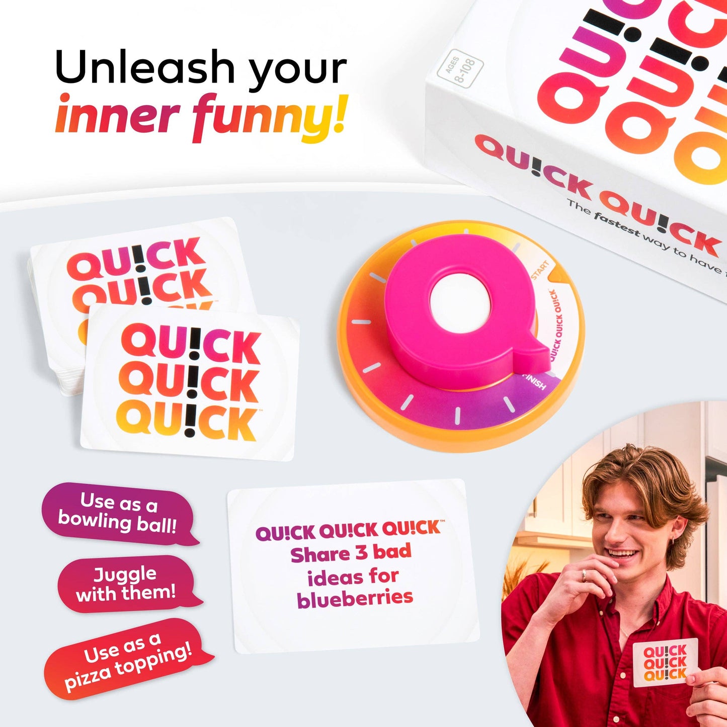 QU!CK QU!CK QU!CK, Party Game for kids and adults ages 8+