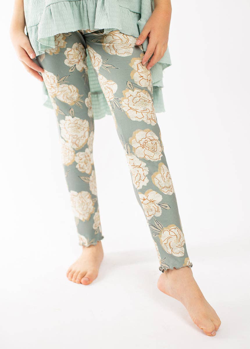 Victoria Legging in Neutral Green Floral