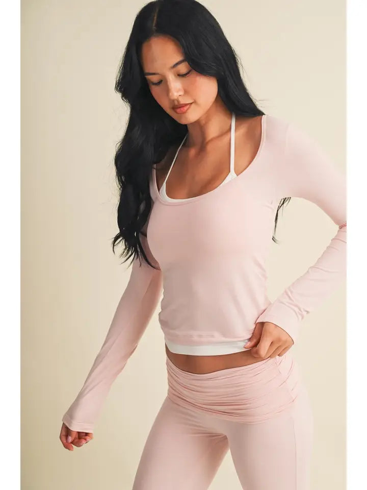 Double layered long sleeve top