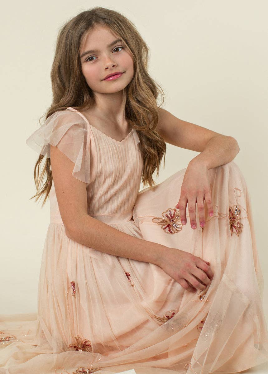 Kid's Kristine Dress in Blush