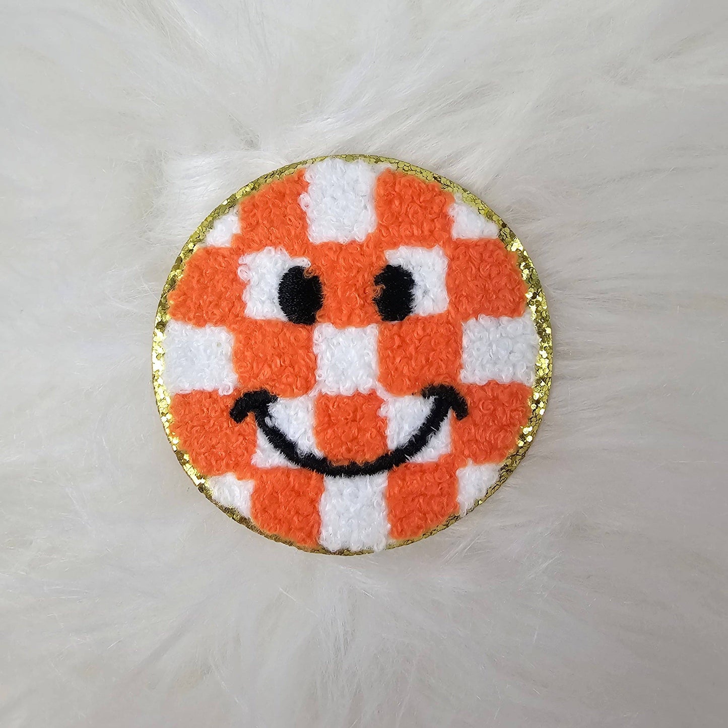 Checkered Smile Face Patch