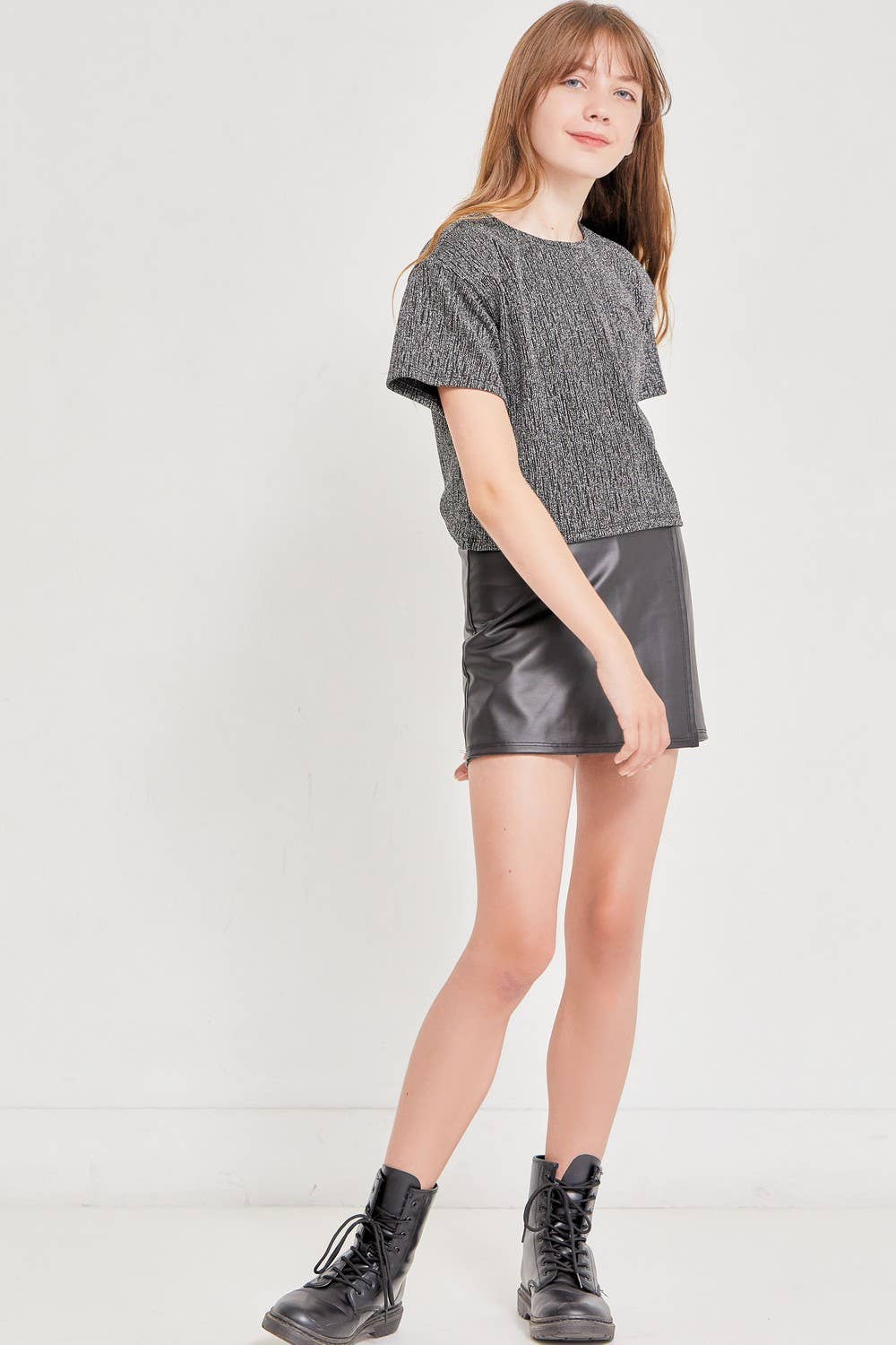 Faux Leather Skort