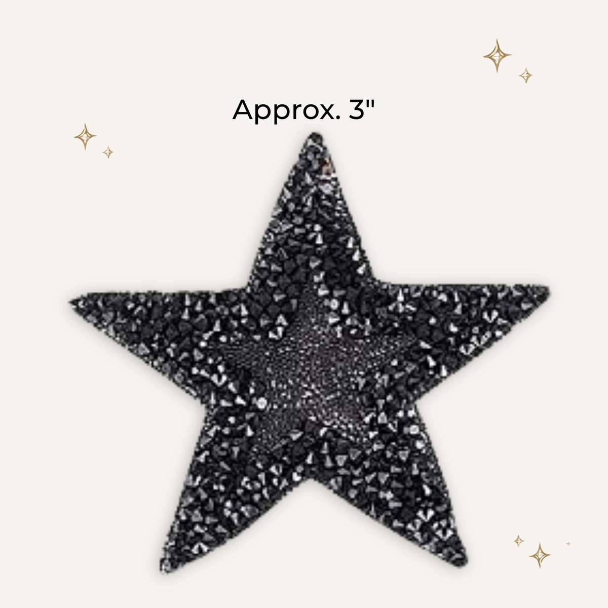 Black Star Rhinestone Patch