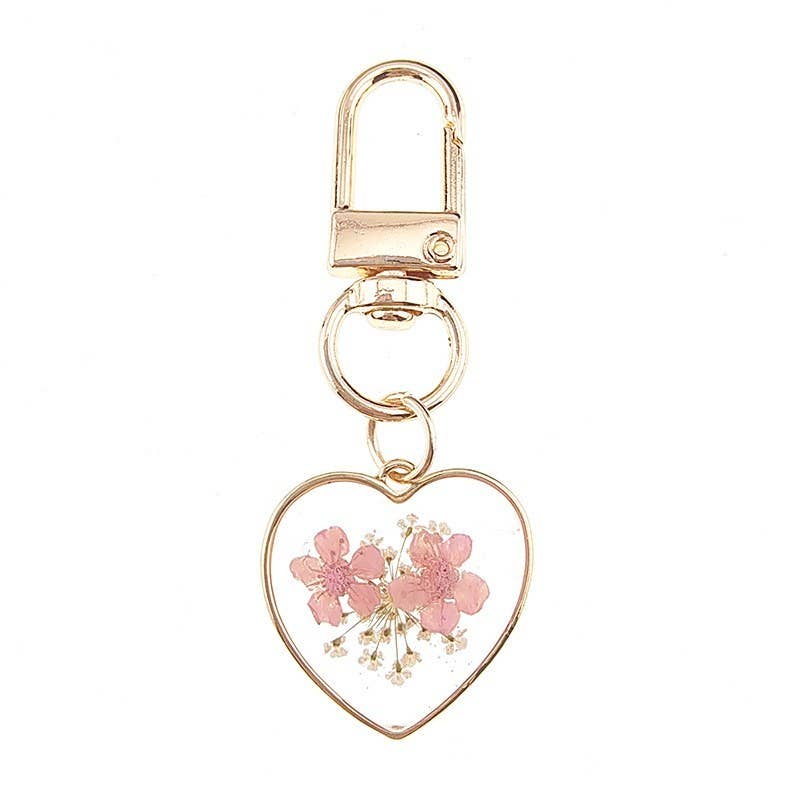 BAG CHARM-PRESSED DRIED FLOWER