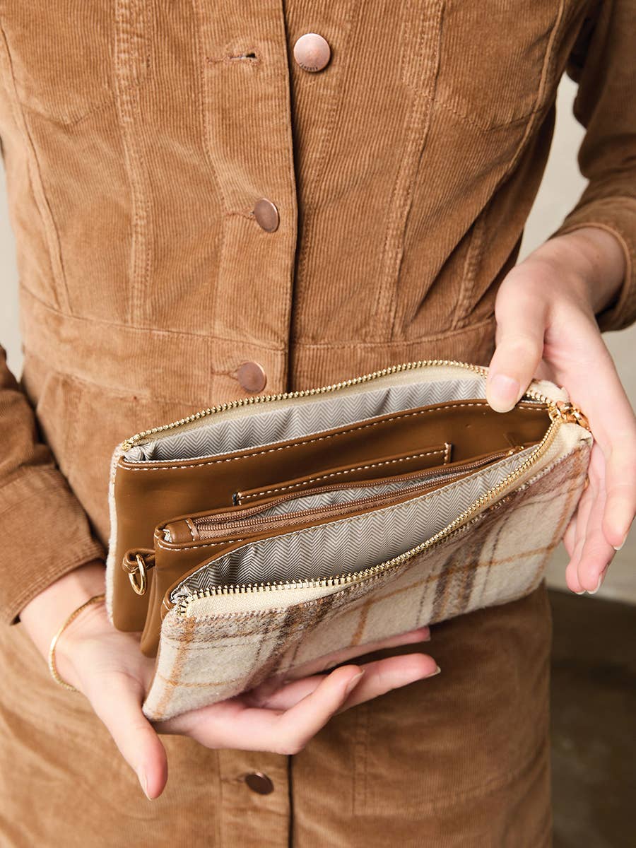 Riley Plaid Crossbody/Wristlet