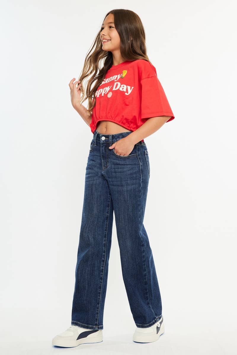 YOUTH HIGH RISE WIDE LEG JEANS
