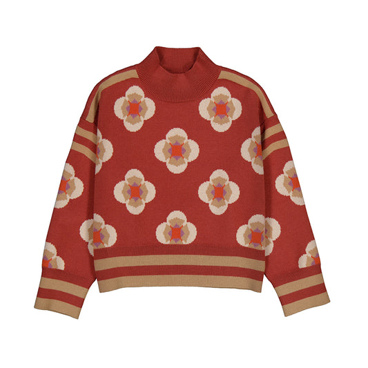 Geometric jacquard jersey