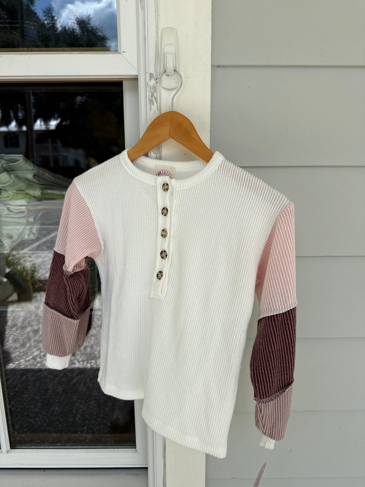 Contrast Panel Sleeve Henley