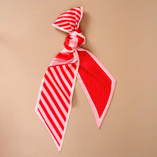 Twirl & Tie Scarf Accessory- Peppermint Stripe