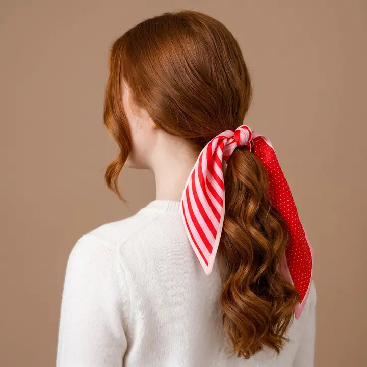 Twirl & Tie Scarf Accessory- Peppermint Stripe