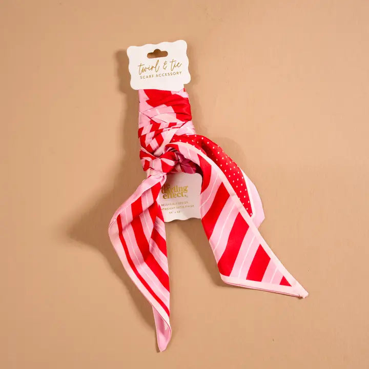 Twirl & Tie Scarf Accessory- Peppermint Stripe