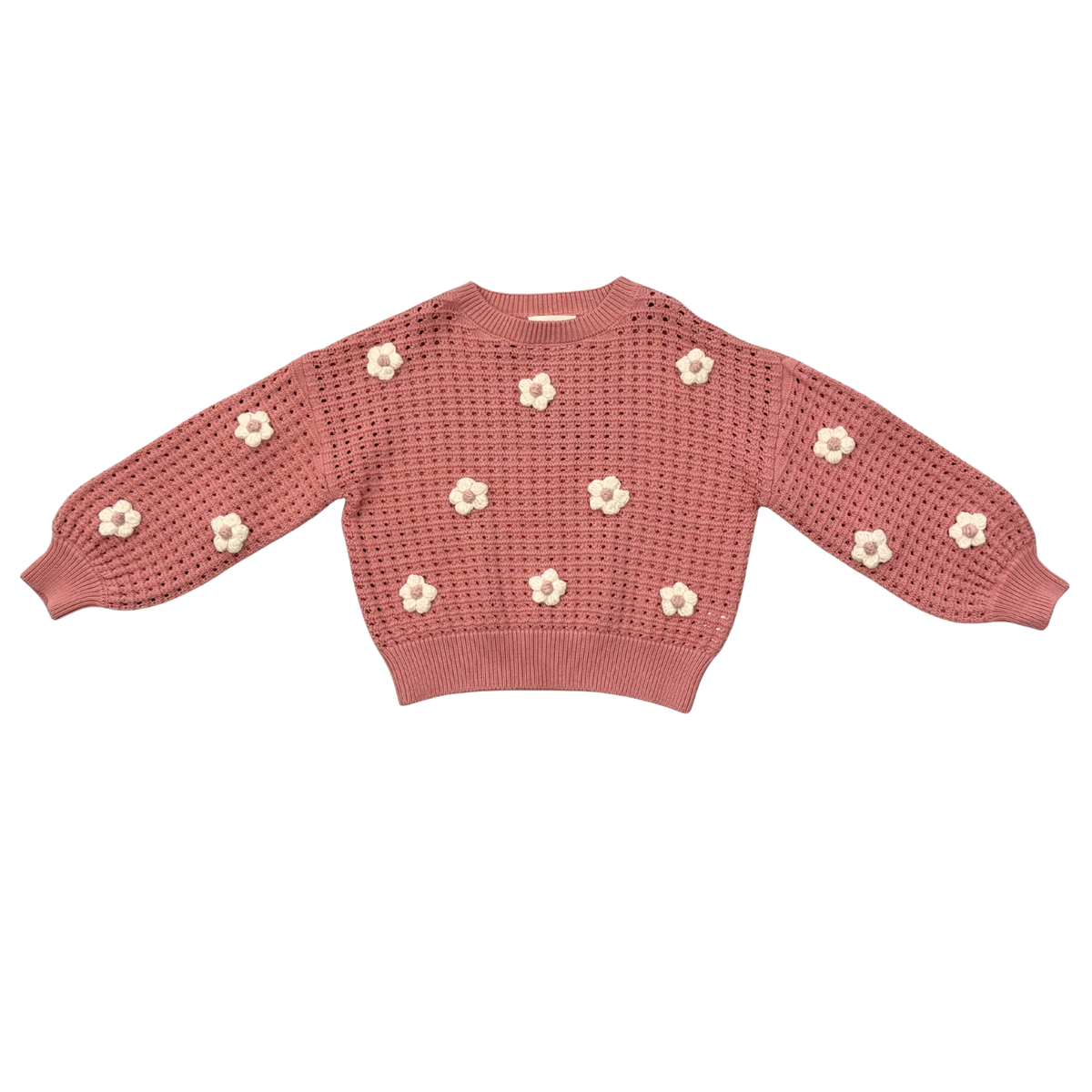 OPEN WEAVE LONG SLEEVE SWEATER