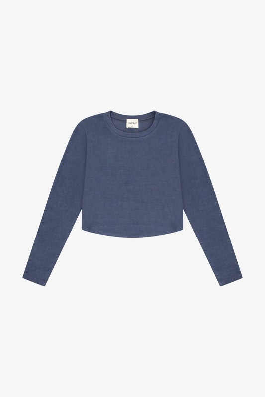 Ribbed Curved Hem L/S