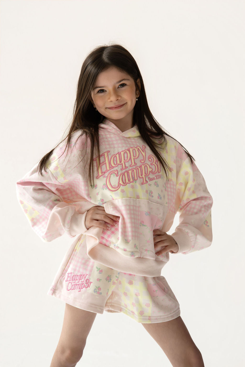 PINK PATCHWORK YOUTH HOODIE