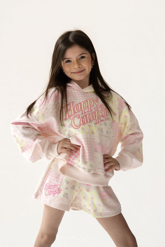 PINK PATCHWORK YOUTH HOODIE